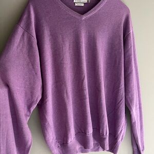 XL Peter Millar Lavender V-Neck Sweater